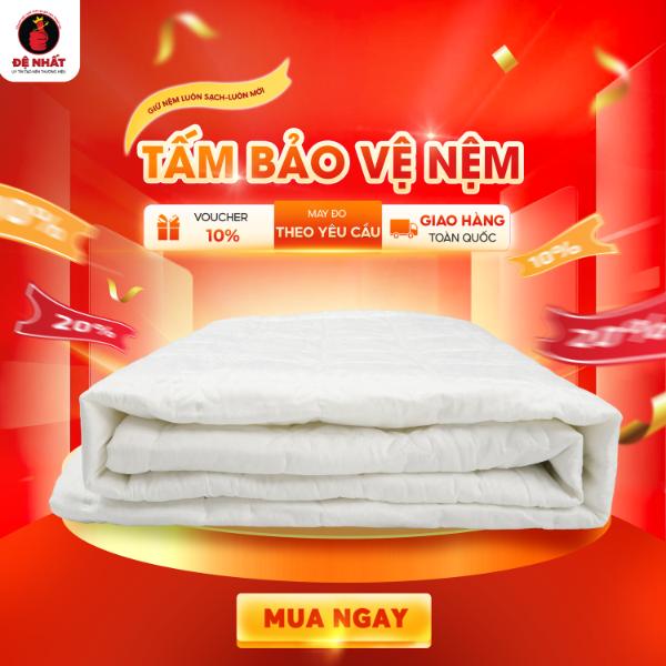 Tấm bảo vệ nệm cao cấp chống thấm thoáng khí mềm mịn chống bụi chống bám bẩn dễ giặt không xù không nhăn có chun cố định