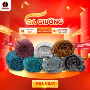 Ga giường khách sạn vải T200 cao cấp mềm mịn thoáng mát bền màu không xù dễ giặt ga trải giường đẹp