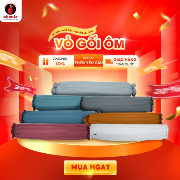Vỏ Gối Ôm Vải Khách Sạn T200 Cao Cấp Thoáng Mát Mềm Mát Dễ Giặt Bền Đẹp Sang Trọng